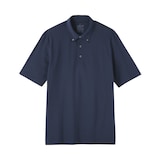 紳士　涼感ＵＶカット鹿の子編みボタンダウン半袖ポロシャツ