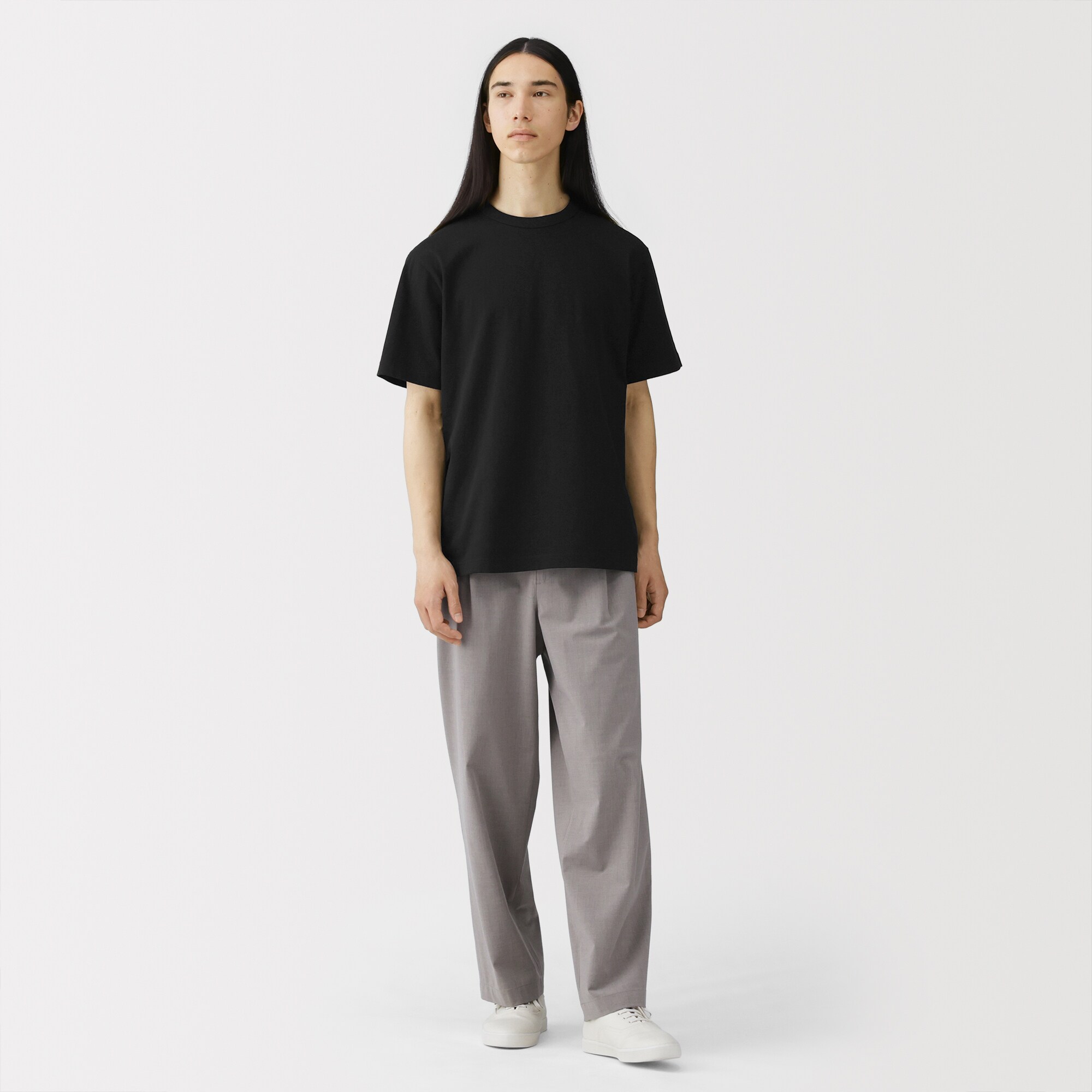 紳士　洗いざらし太番手クルーネック半袖Ｔシャツ