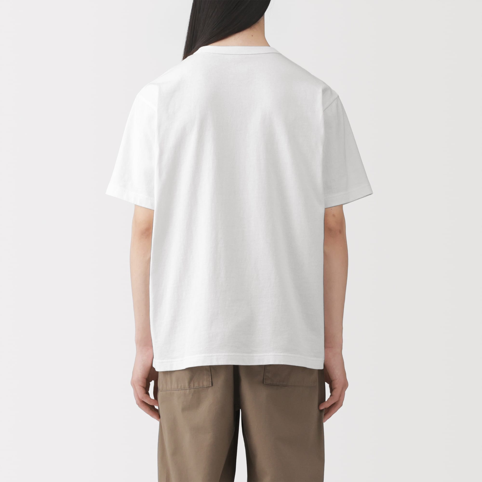紳士 洗いざらし太番手クルーネック半袖Tシャツ | 無印良品