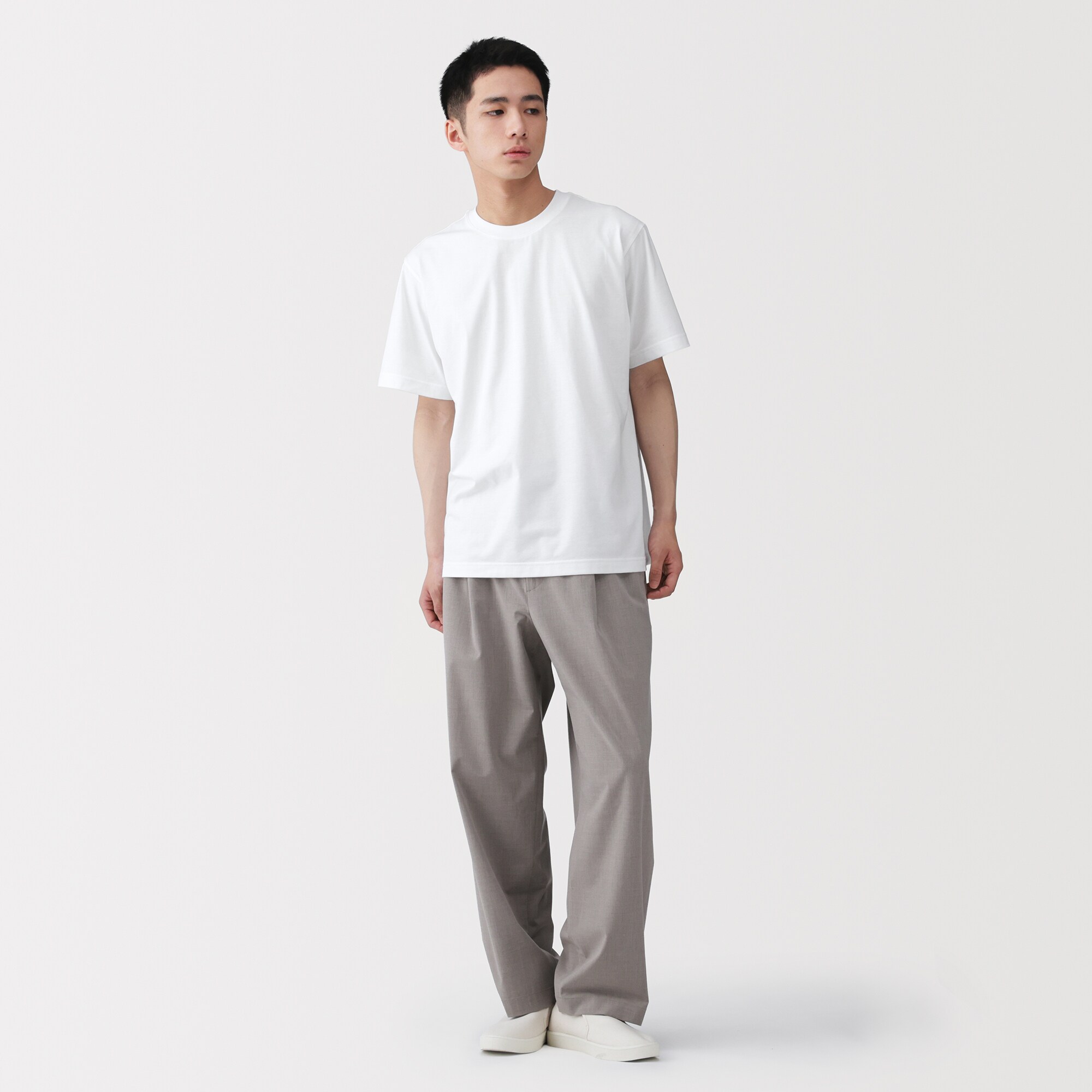 紳士　天竺編みクルーネック半袖Ｔシャツ