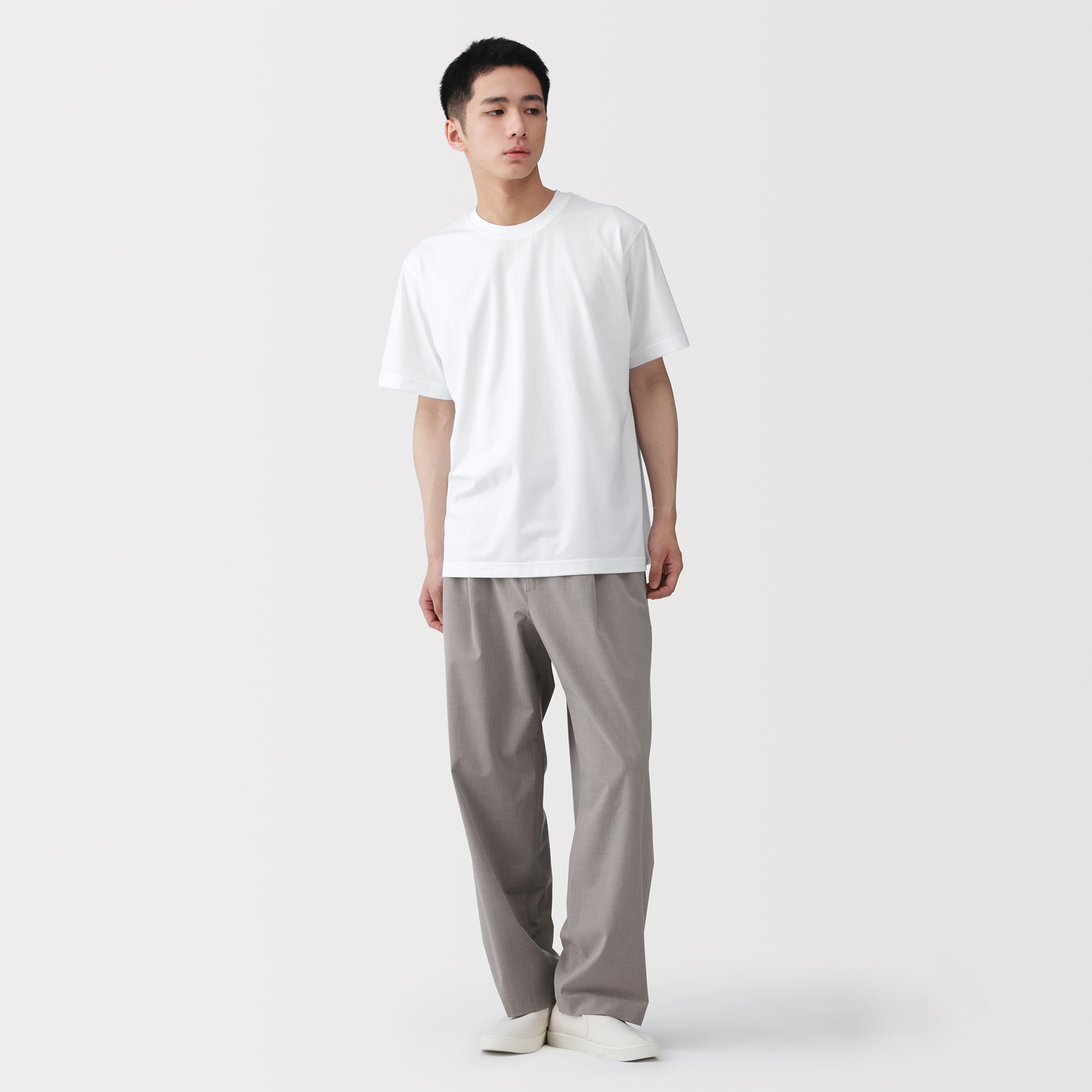 紳士　天竺編みクルーネック半袖Ｔシャツ