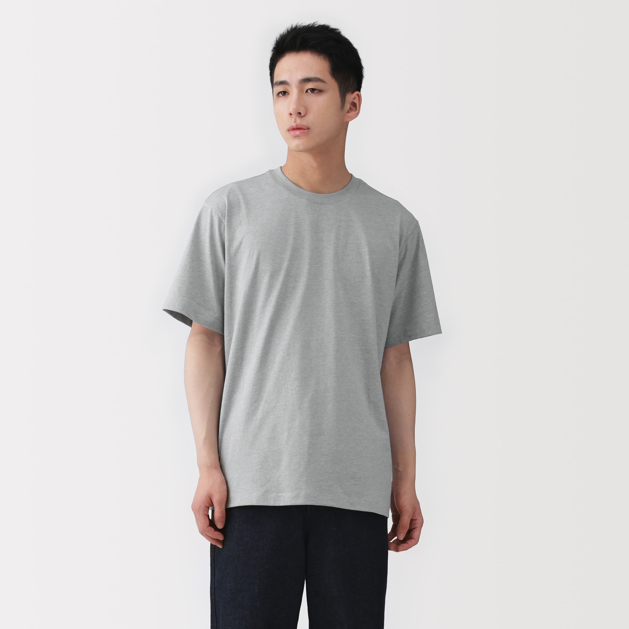紳士 天竺編みクルーネック半袖Tシャツ | 無印良品