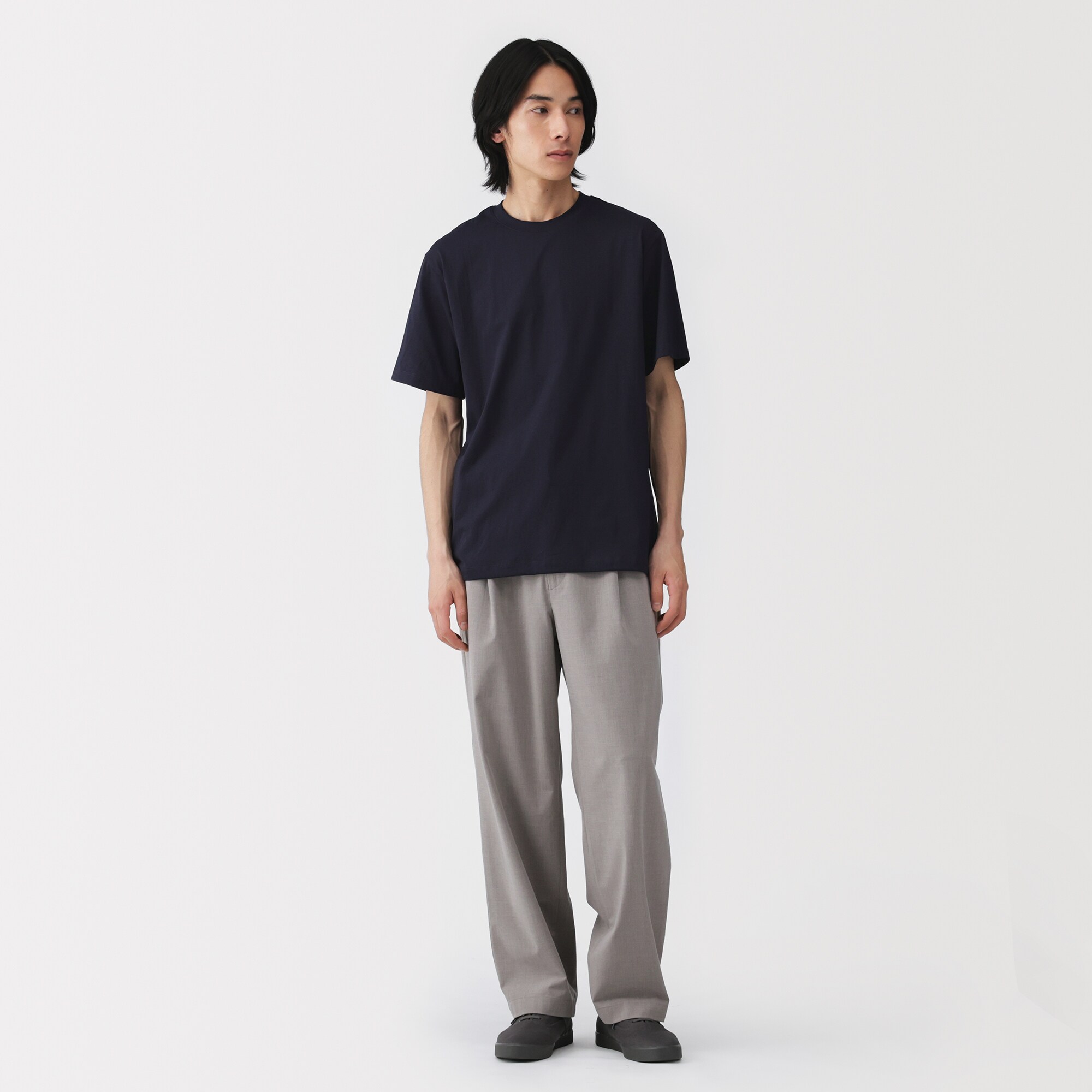 紳士　天竺編みクルーネック半袖Ｔシャツ