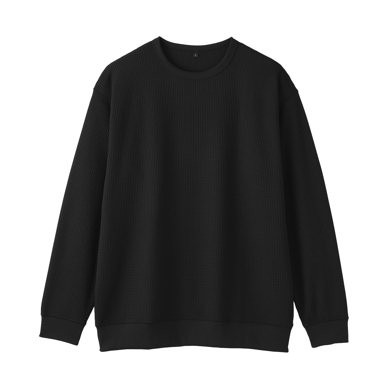 ＜循環＞紳士　ＵＶカット乾きやすいワッフルクルーネック長袖Ｔシャツ