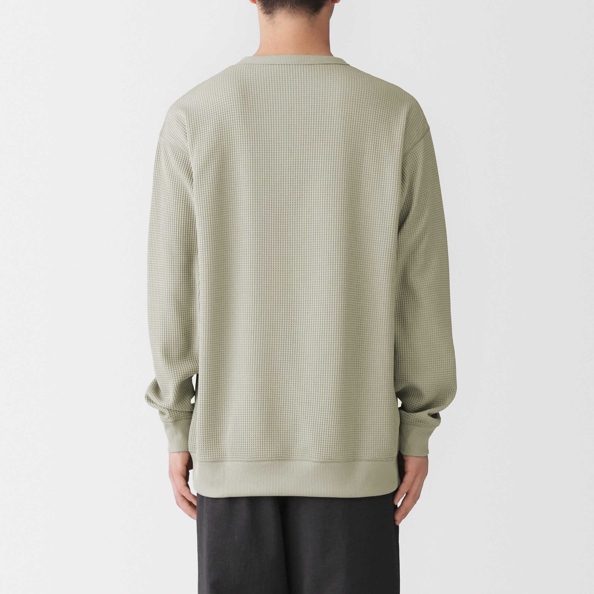 紳士　ＵＶカット乾きやすいワッフルクルーネック長袖Ｔシャツ
