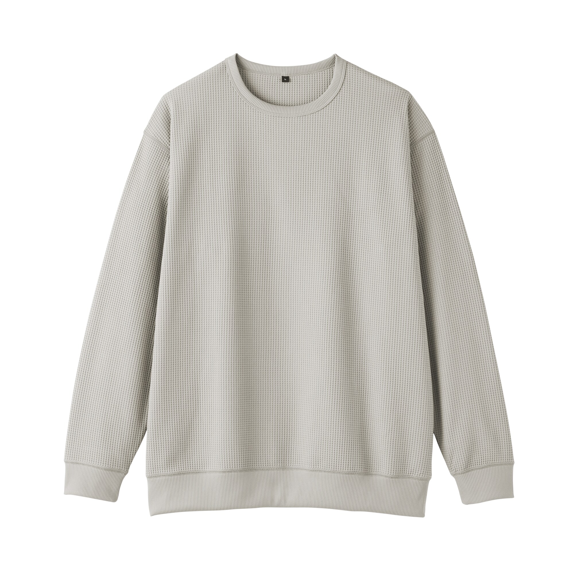 紳士　ＵＶカット乾きやすいワッフルクルーネック長袖Ｔシャツ