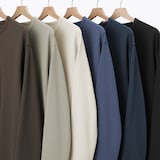 紳士　ＵＶカット乾きやすいワッフルクルーネック長袖Ｔシャツ