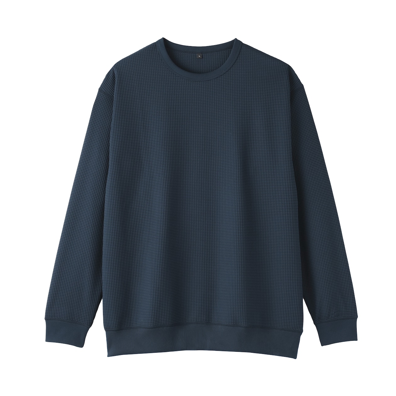 ＜循環＞紳士　ＵＶカット乾きやすいワッフルクルーネック長袖Ｔシャツ