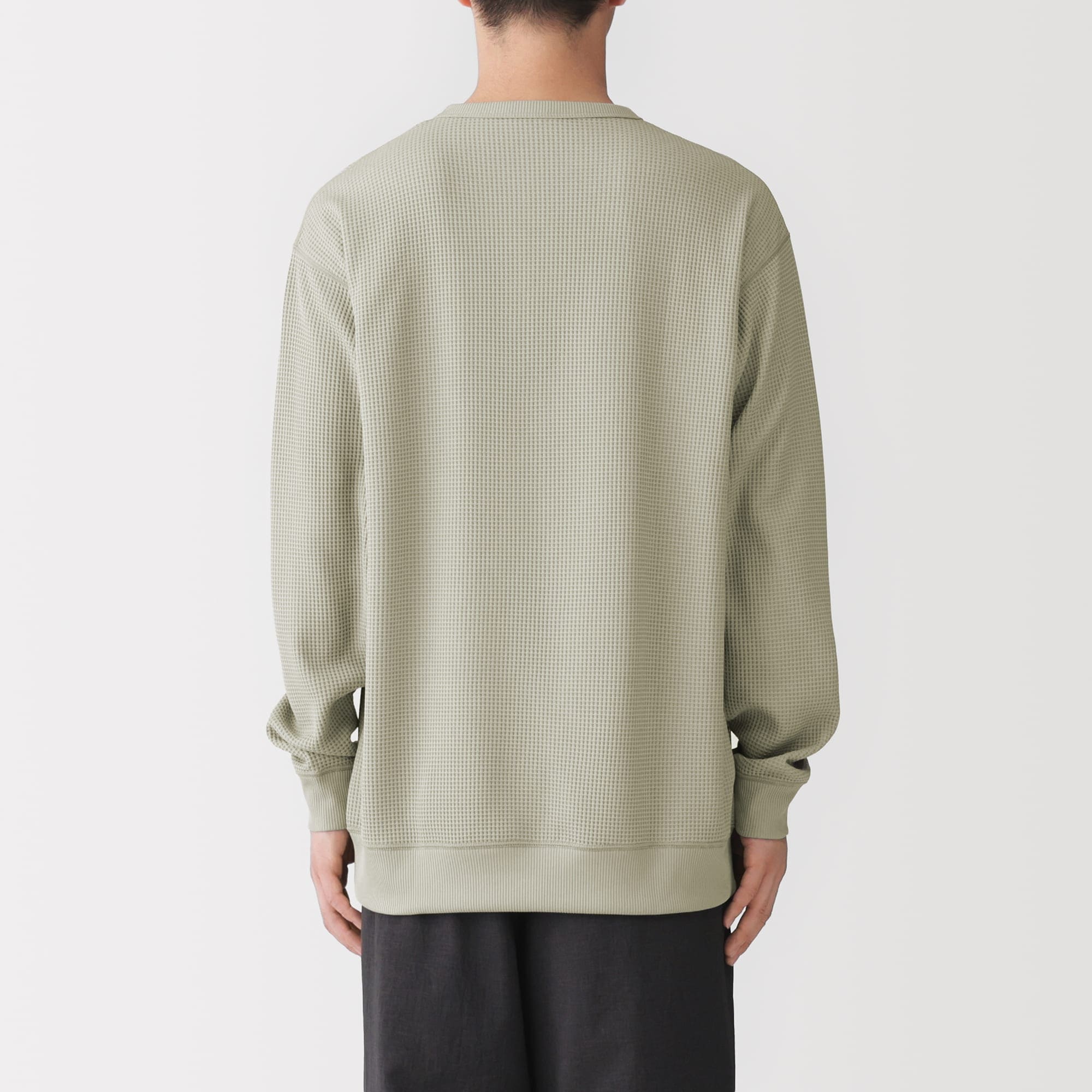 紳士　ＵＶカット乾きやすいワッフルクルーネック長袖Ｔシャツ
