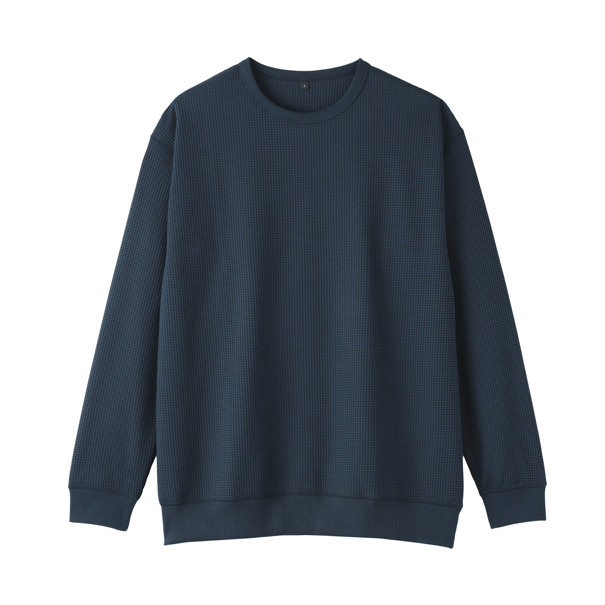 紳士　ＵＶカット乾きやすいワッフルクルーネック長袖Ｔシャツ