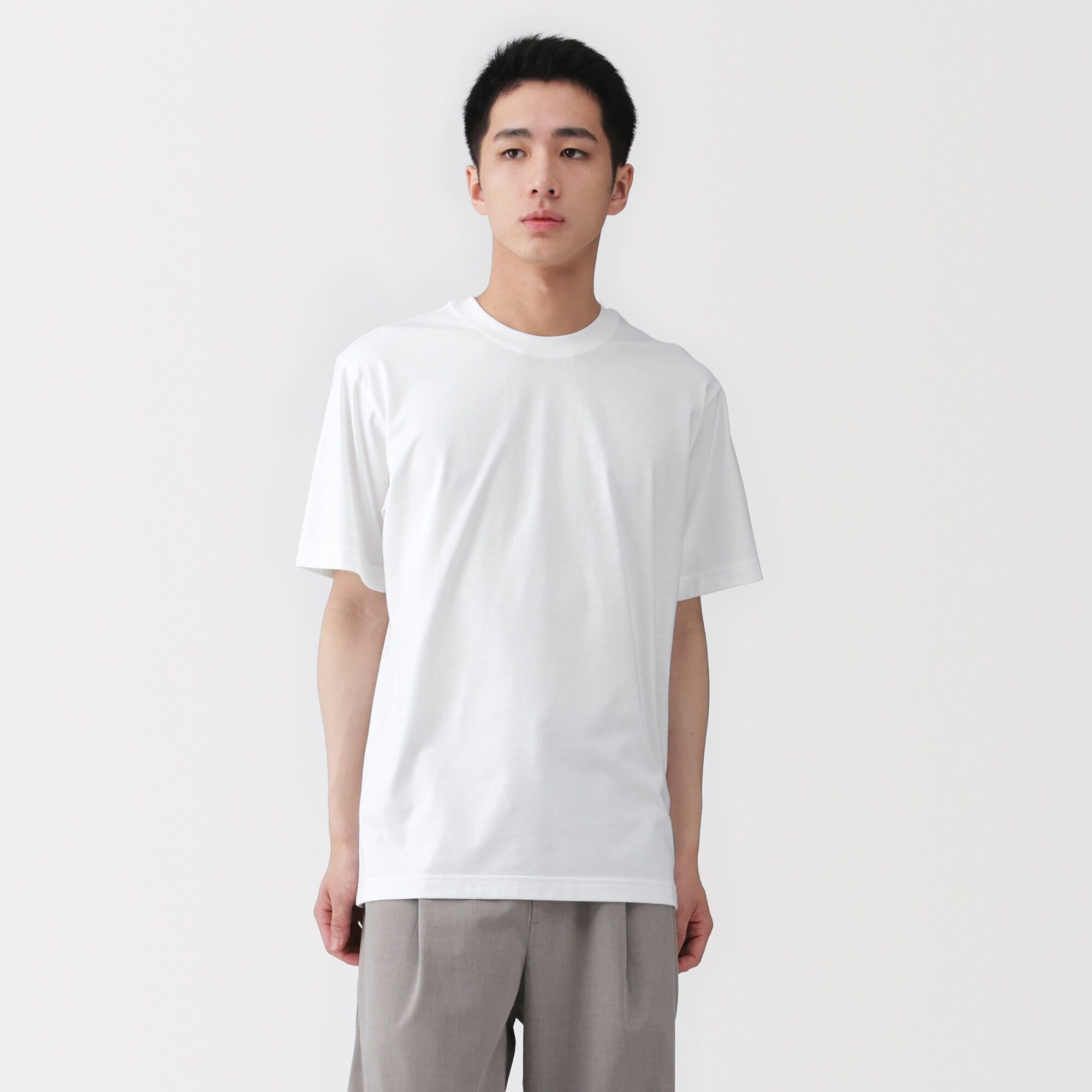 紳士 天竺編みクルーネック半袖Tシャツ（ASEAN） | 無印良品