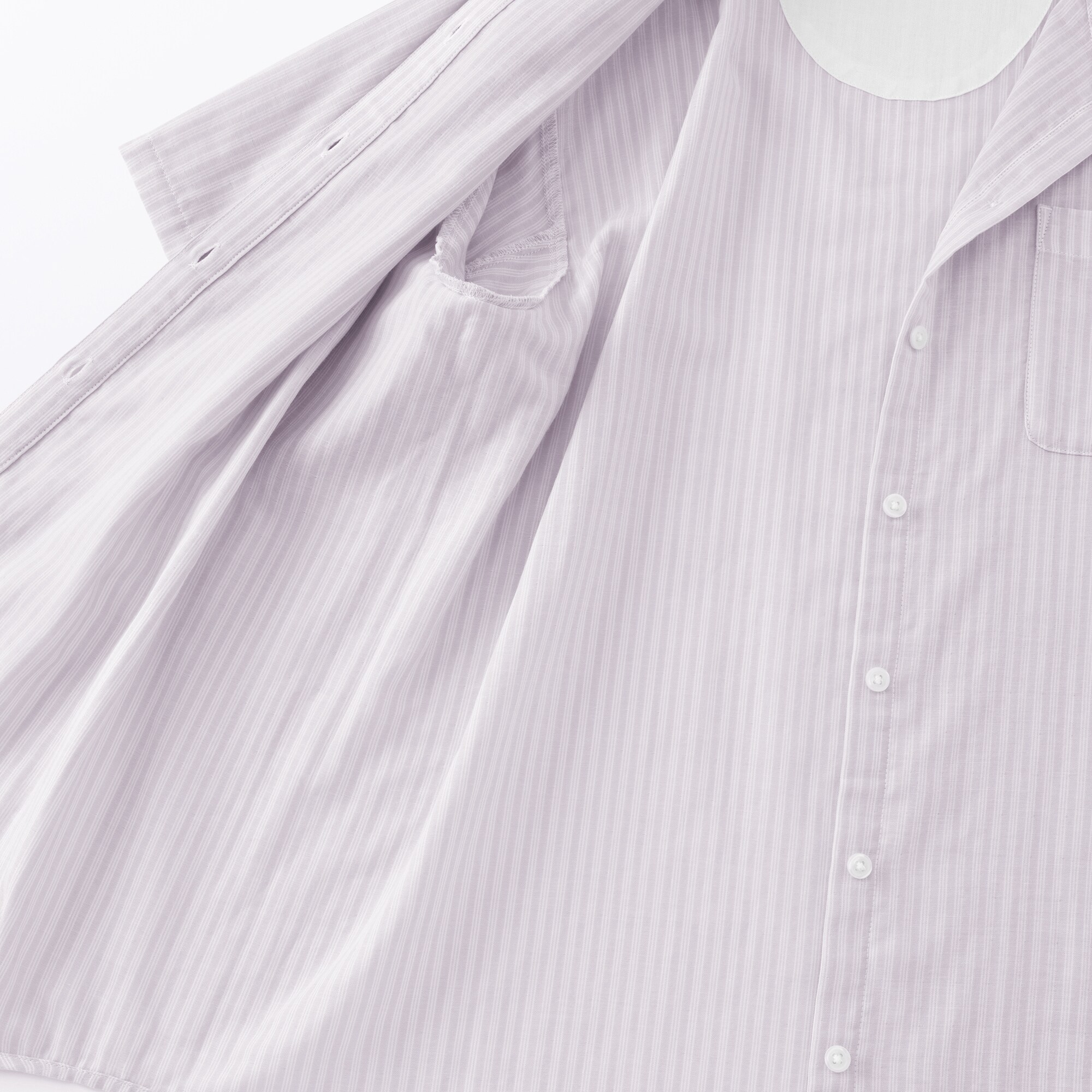 婦人　脇に縫い目のない　薄手ガーゼ五分袖パジャマ