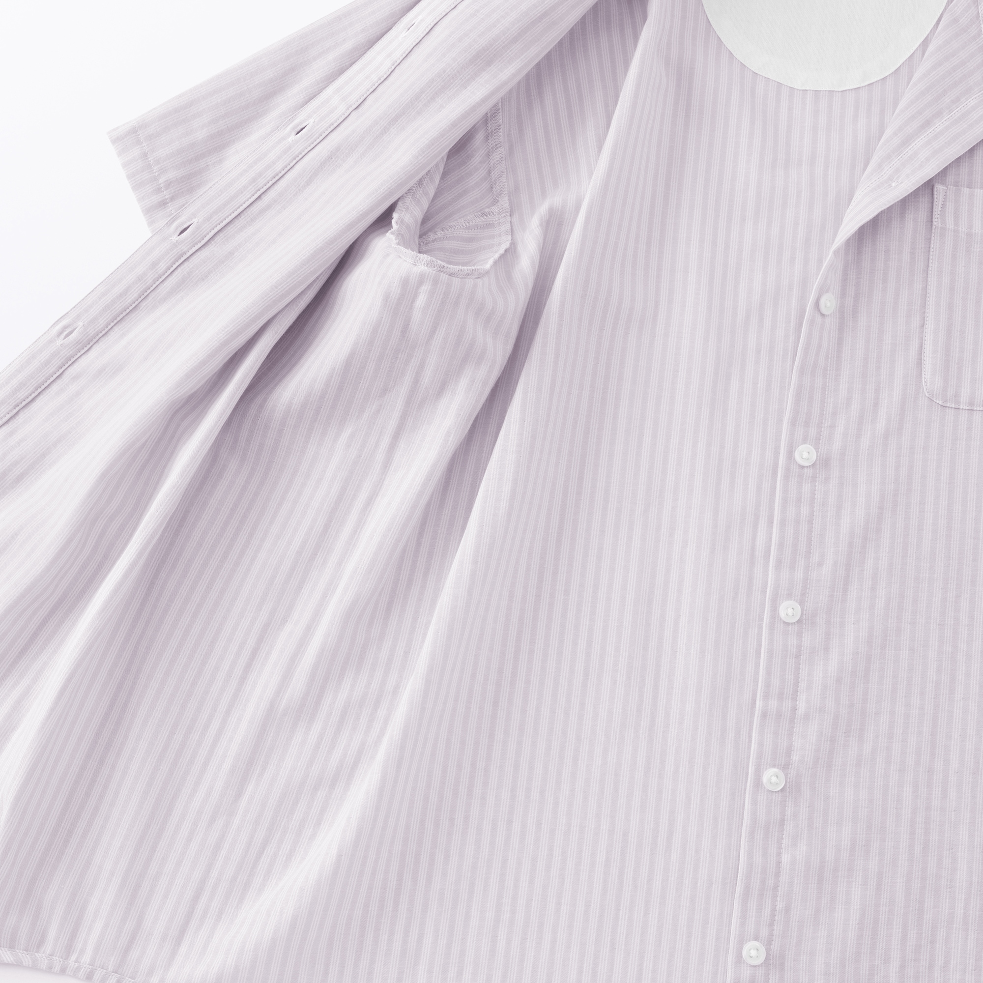 婦人　脇に縫い目のない　薄手ガーゼ五分袖パジャマ