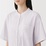 婦人　脇に縫い目のない　薄手ガーゼ五分袖パジャマ