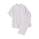 婦人　脇に縫い目のない　薄手ガーゼ五分袖パジャマ