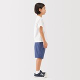 キッズ　綿天竺編みクルーネック半袖Ｔシャツ　無地