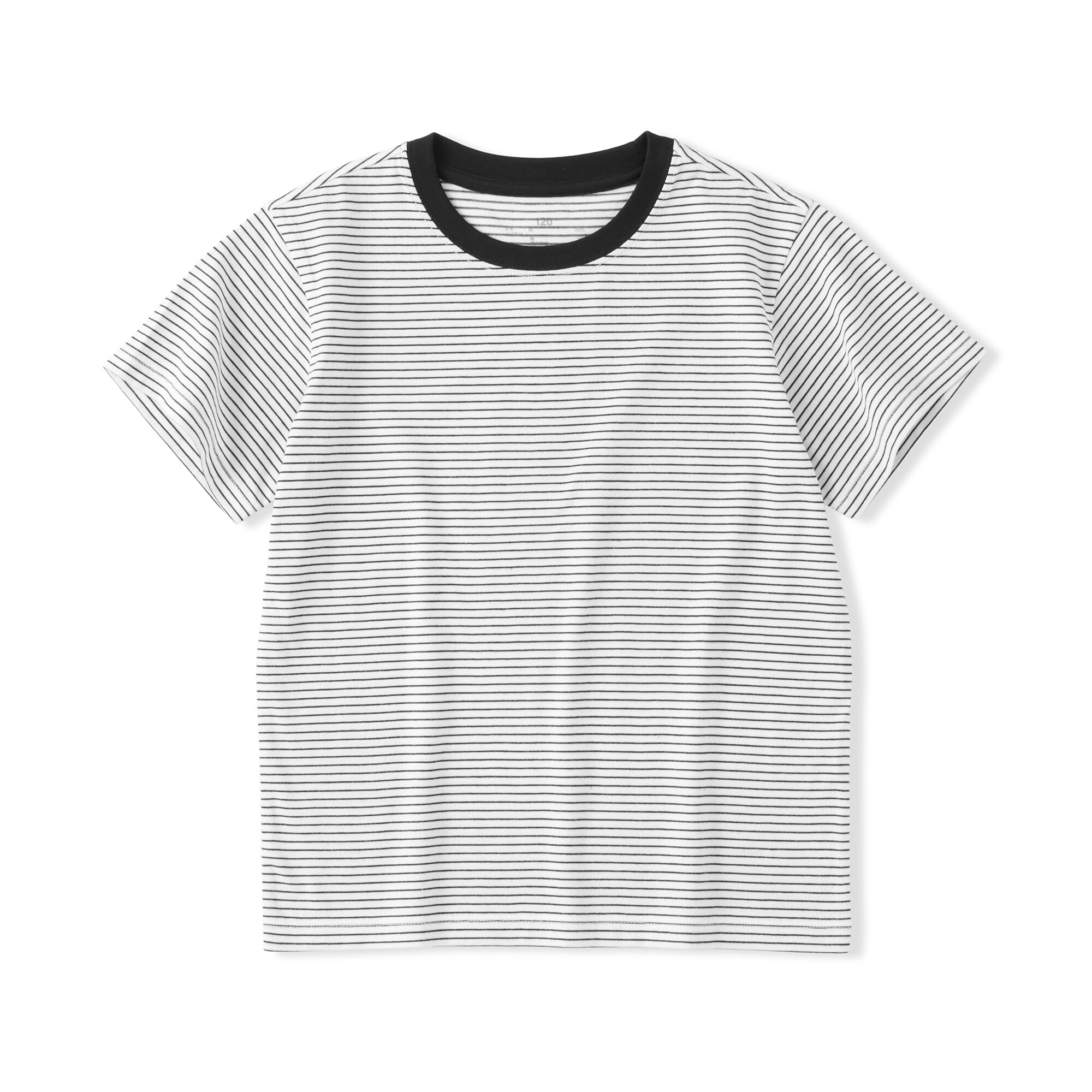 キッズ　綿天竺編みクルーネック半袖Ｔシャツ　ボーダー