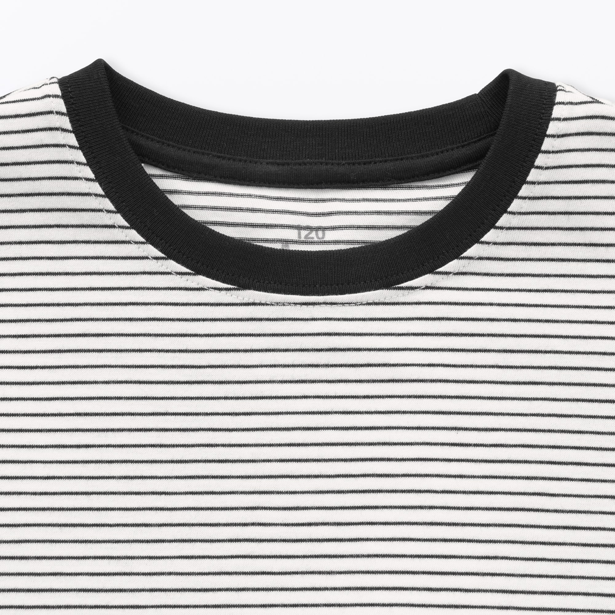 キッズ　綿天竺編みクルーネック半袖Ｔシャツ　ボーダー