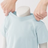 ベビー　あたまするっと　綿天竺編みクルーネック半袖Ｔシャツ　無地