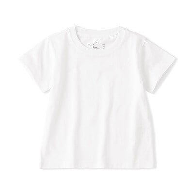 ベビー　あたまするっと　綿天竺編みクルーネック半袖Ｔシャツ　無地