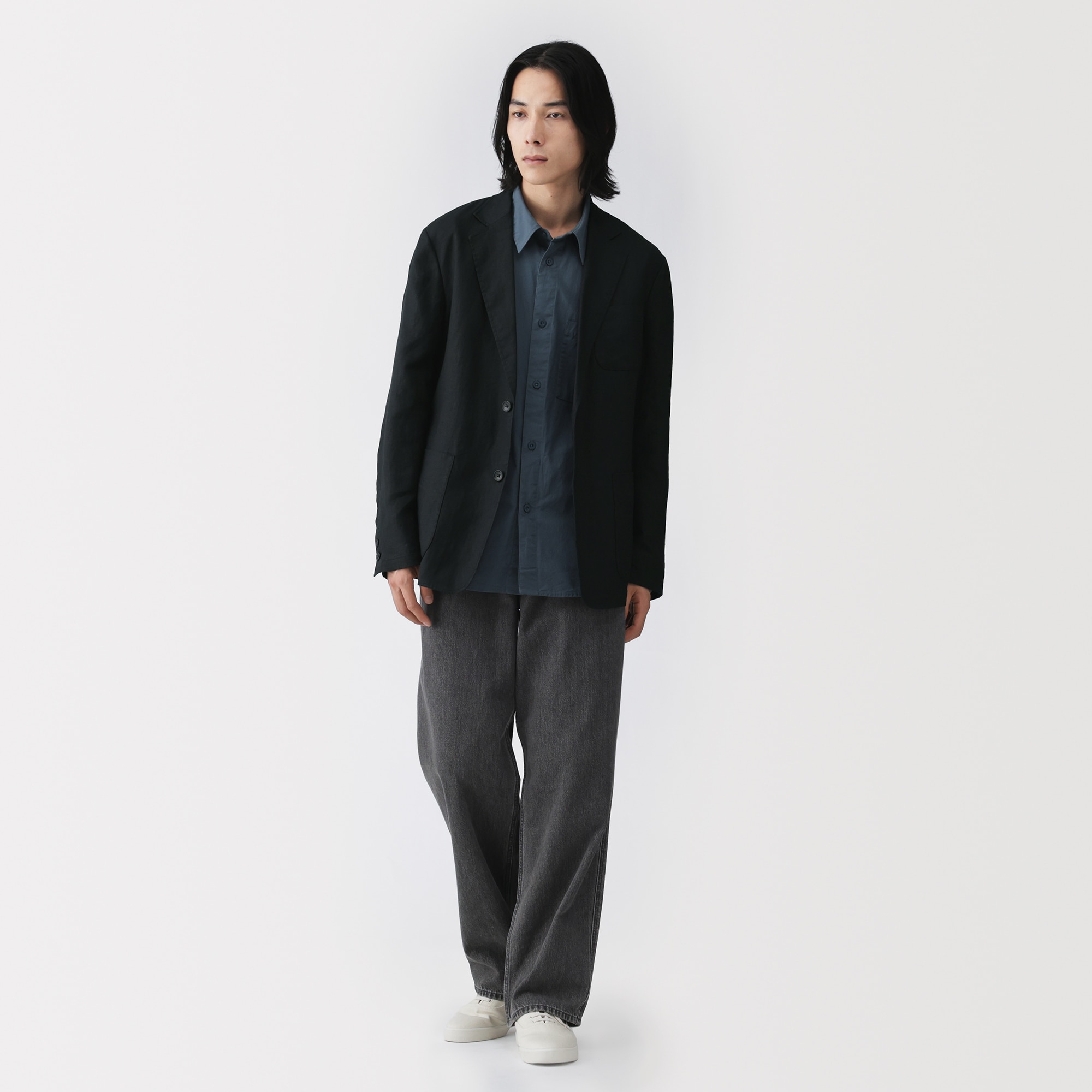 紳士　リネン洗いざらしジャケット