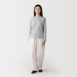 婦人　天竺編みクルーネック長袖Ｔシャツ