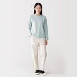 婦人　天竺編みクルーネック長袖Ｔシャツ