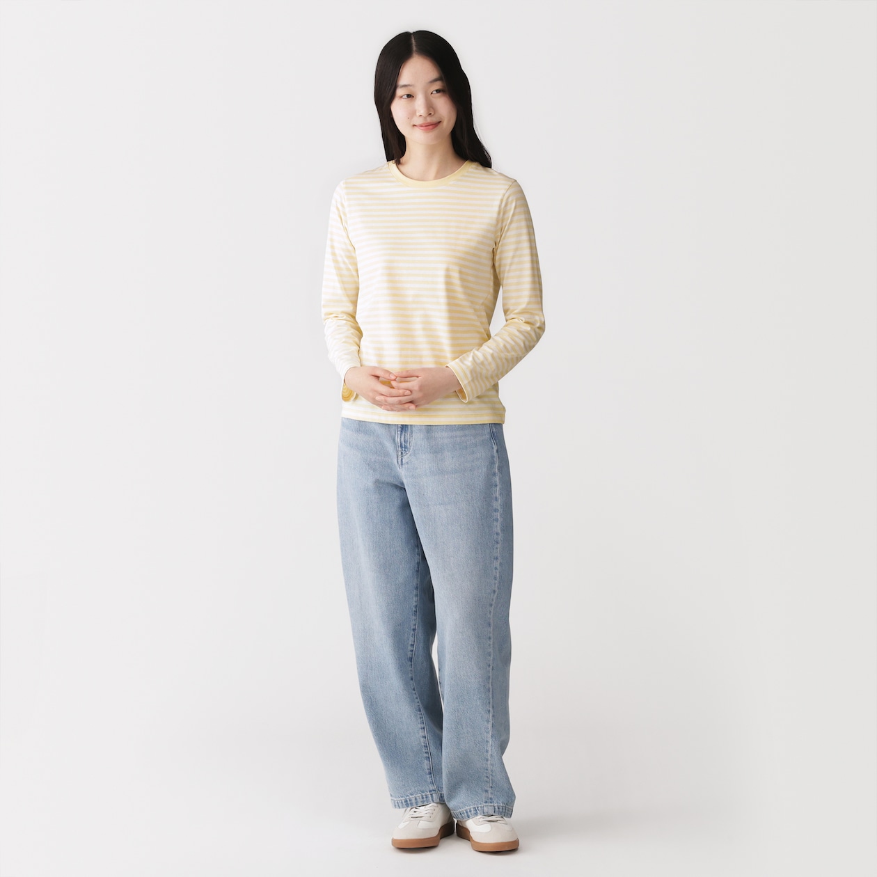 婦人　天竺編みクルーネック長袖Ｔシャツ