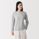 婦人　天竺編みクルーネック長袖Ｔシャツ