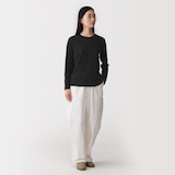 婦人　天竺編みクルーネック長袖Ｔシャツ
