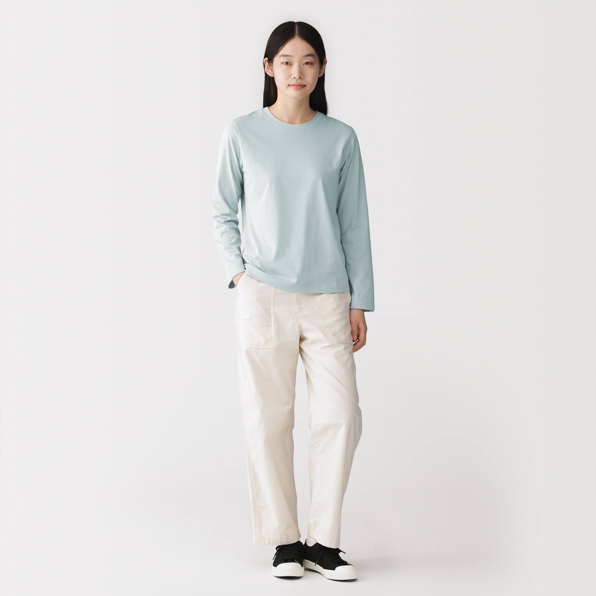 婦人 天竺編みクルーネック長袖Tシャツ | 無印良品