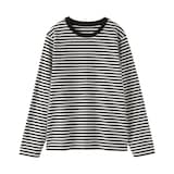 婦人　天竺編みクルーネック長袖Ｔシャツ