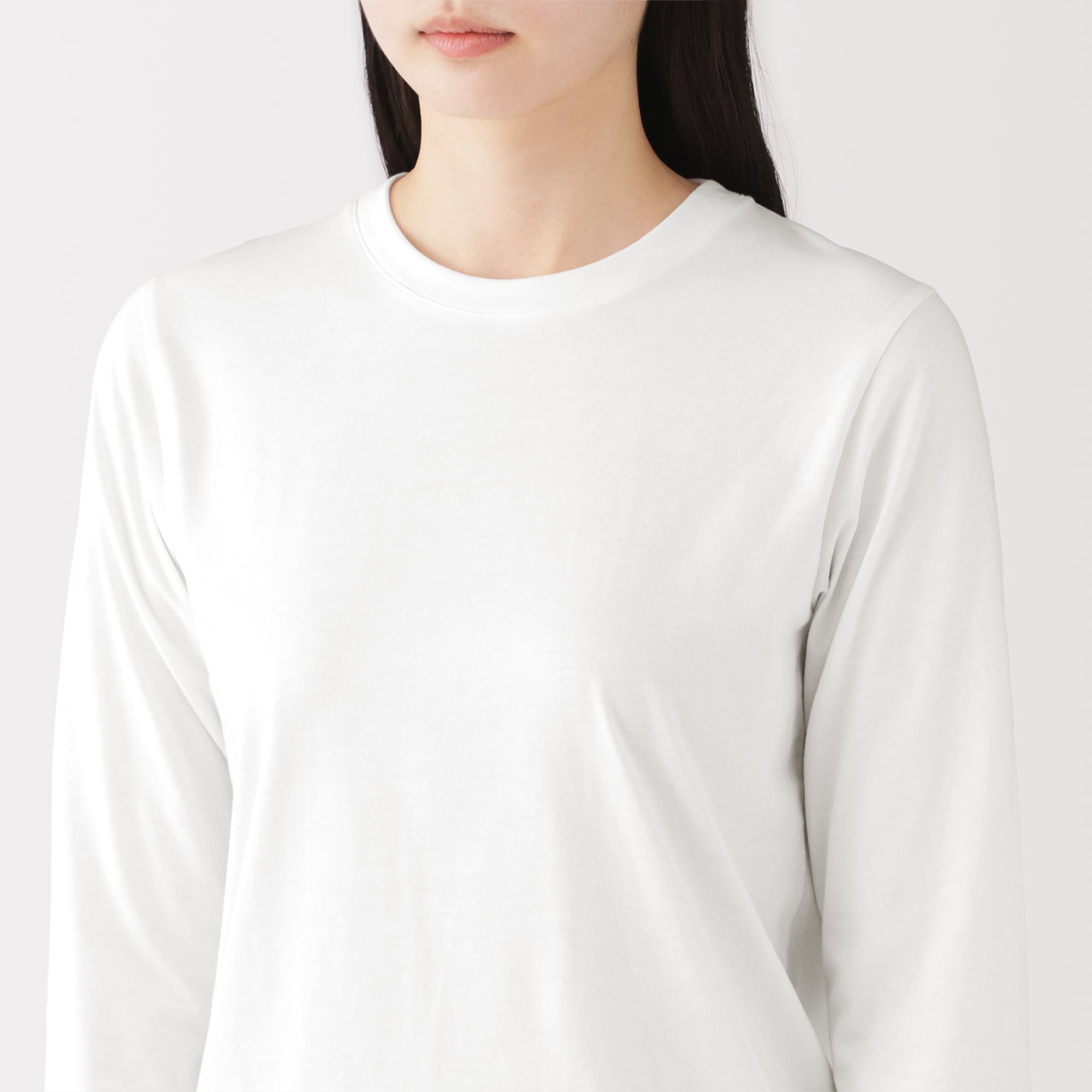 婦人 天竺編みクルーネック長袖Tシャツ | 無印良品
