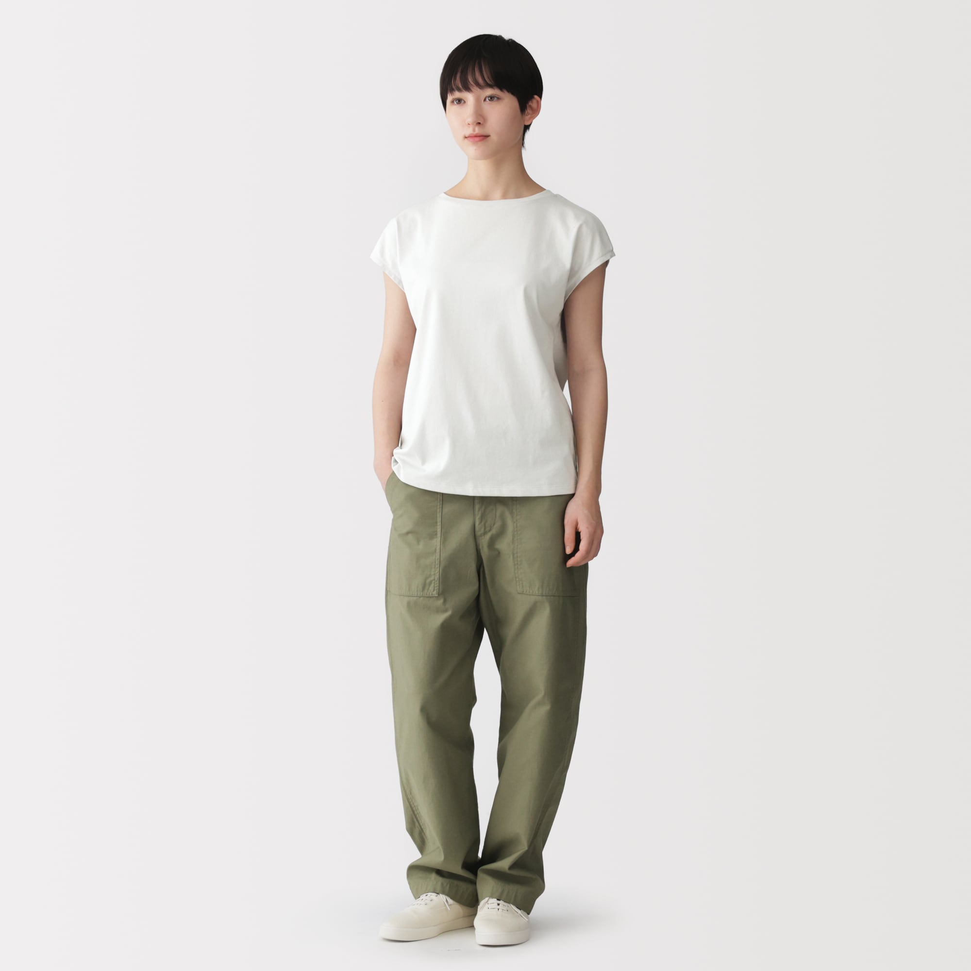 婦人　天竺編みフレンチスリーブＴシャツ