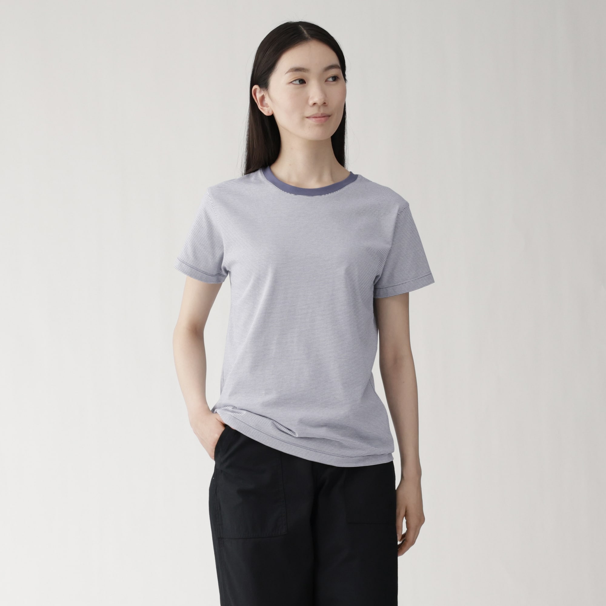 婦人　天竺編みクルーネック半袖Ｔシャツ