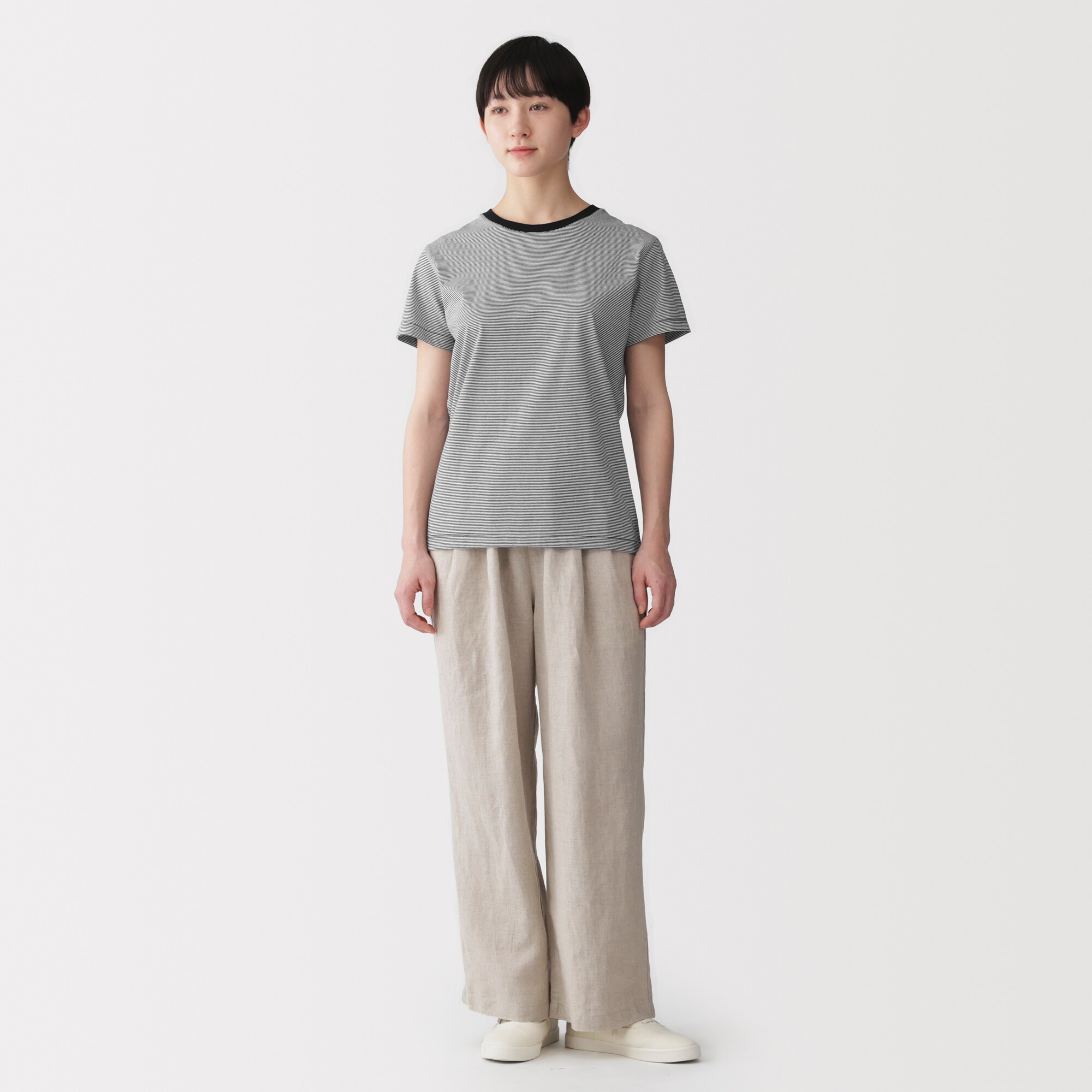 婦人　天竺編みクルーネック半袖Ｔシャツ