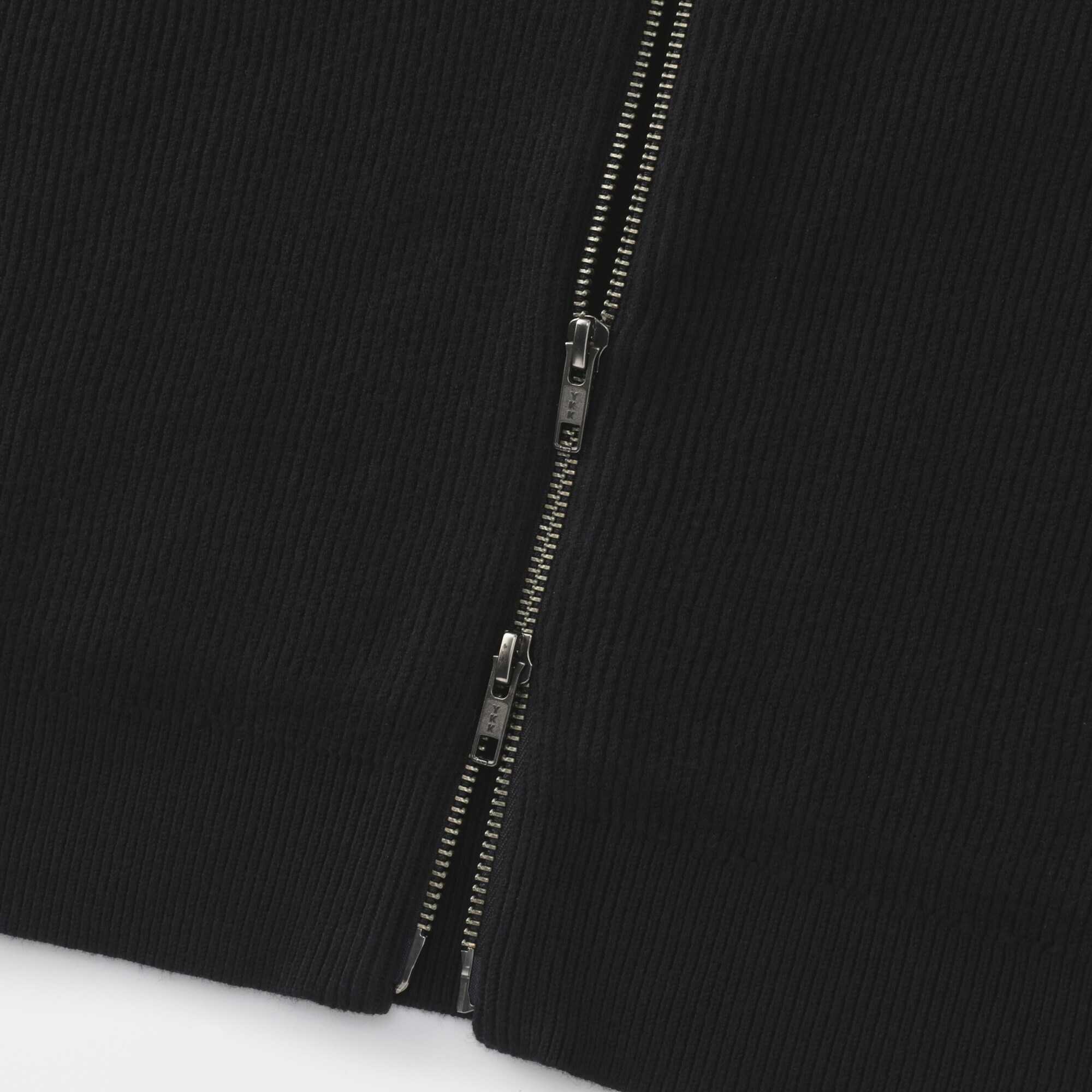 紳士　洗える畦編みフルジップカーディガン