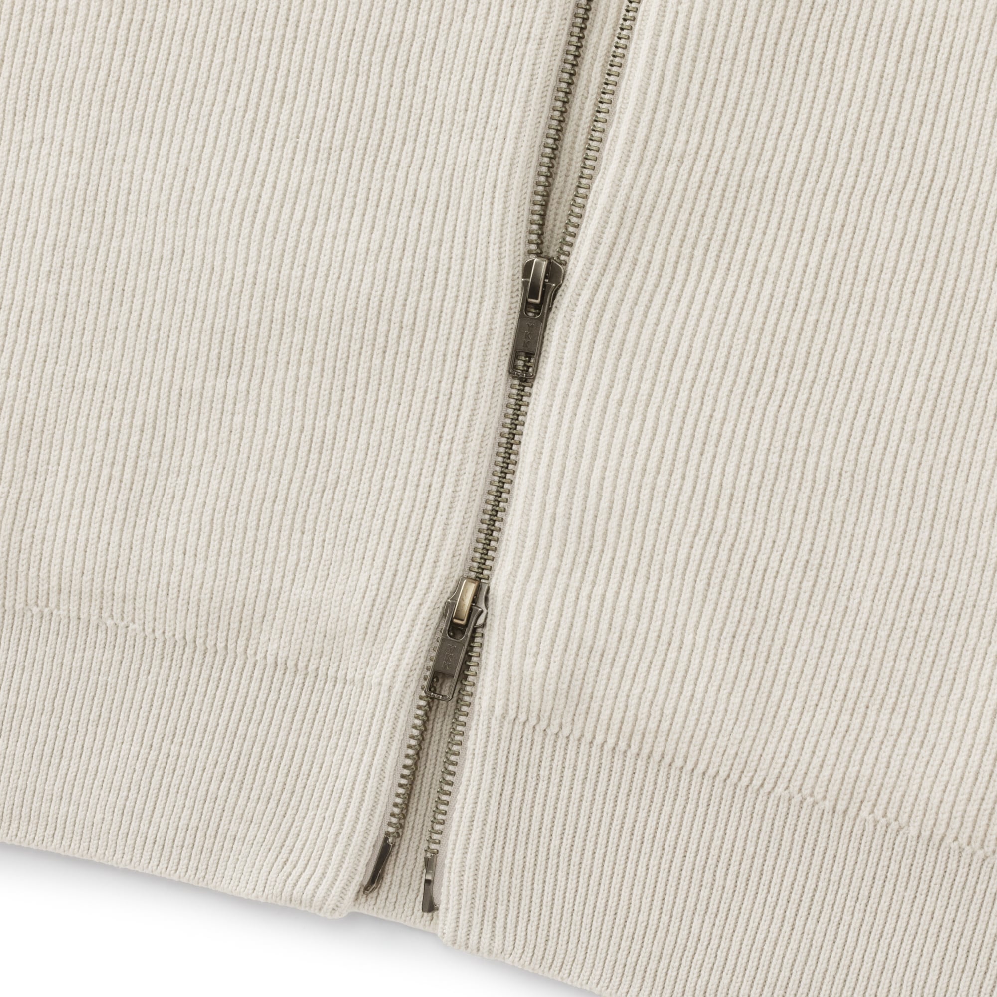 紳士　洗える畦編みフルジップカーディガン