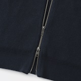 紳士　洗える畦編みフルジップカーディガン