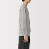 紳士　洗えるワッフル編みクルーネックセーター