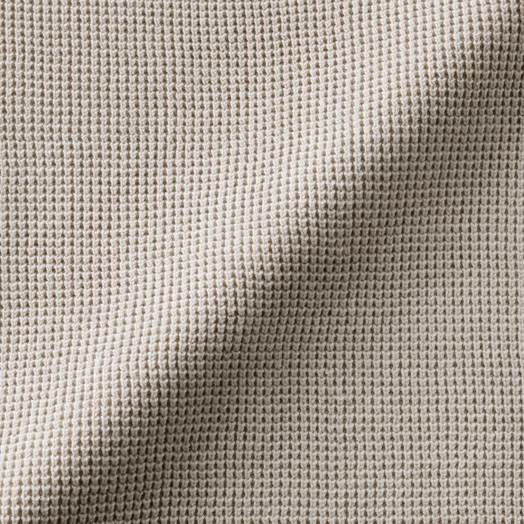 紳士　洗えるワッフル編みクルーネックセーター