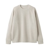 紳士　洗えるワッフル編みクルーネックセーター