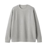 紳士　洗えるワッフル編みクルーネックセーター