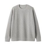 紳士　洗えるワッフル編みクルーネックセーター