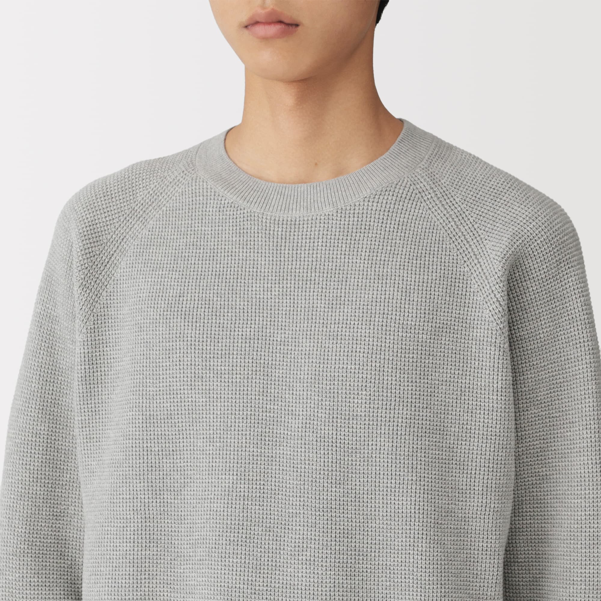 MONCLER ワッフル編み クルーネックセーター 中古・古着通販】MONCLER (モンクレール) クルーネック ワッフル