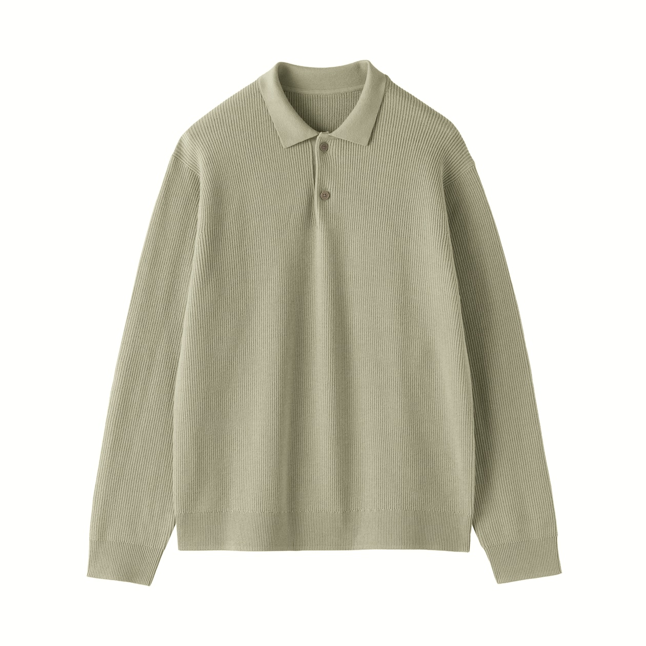 紳士　洗える畦編みポロセーター