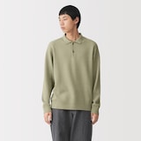 紳士　洗える畦編みポロセーター