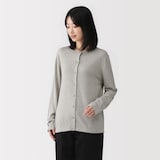 婦人　大豆繊維を使ったクルーネックカーディガン