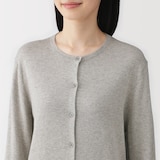 婦人　大豆繊維を使ったクルーネックカーディガン