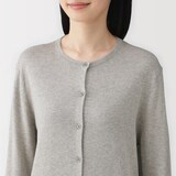 婦人　大豆繊維を使ったクルーネックカーディガン
